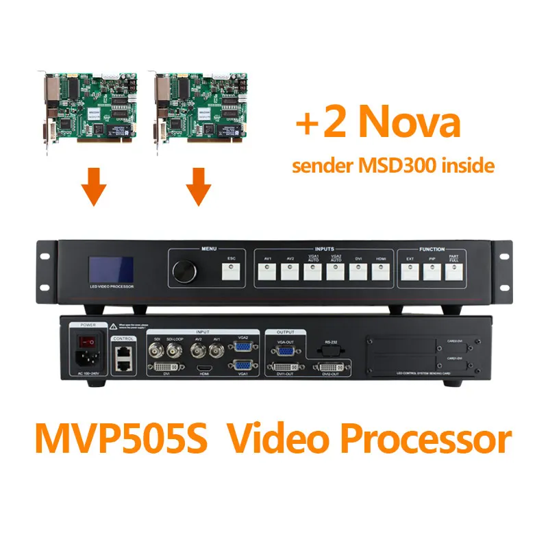 Светодиодный видеопроцессор MVP505S + 2 шт. MSD300 Nova SDI/HDMI/DVI/VGA/AV 1920*1200 светодиодный экран
