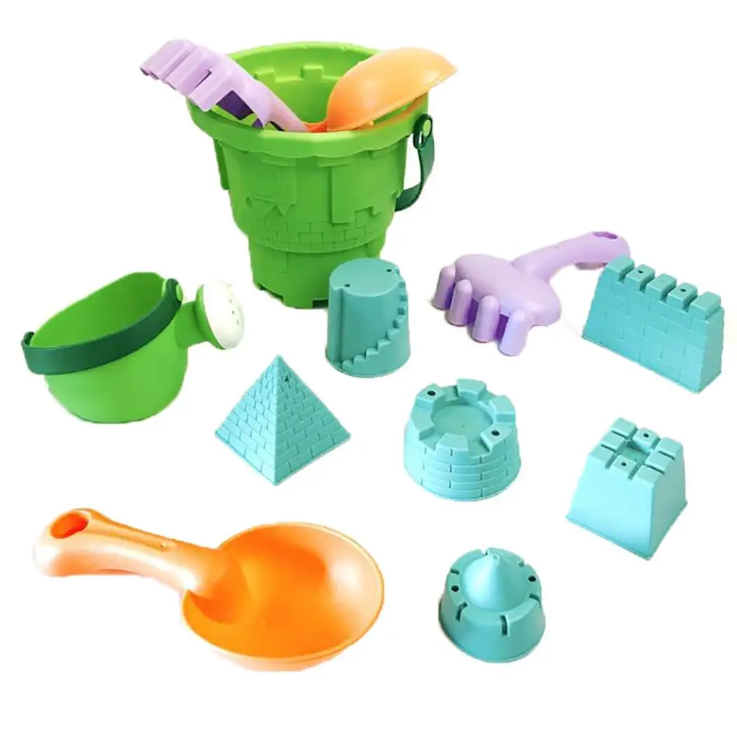  soft Silicone beach toys for children SandBox Set Kit Sea sand bucket Rake Hourglass Water Table pl