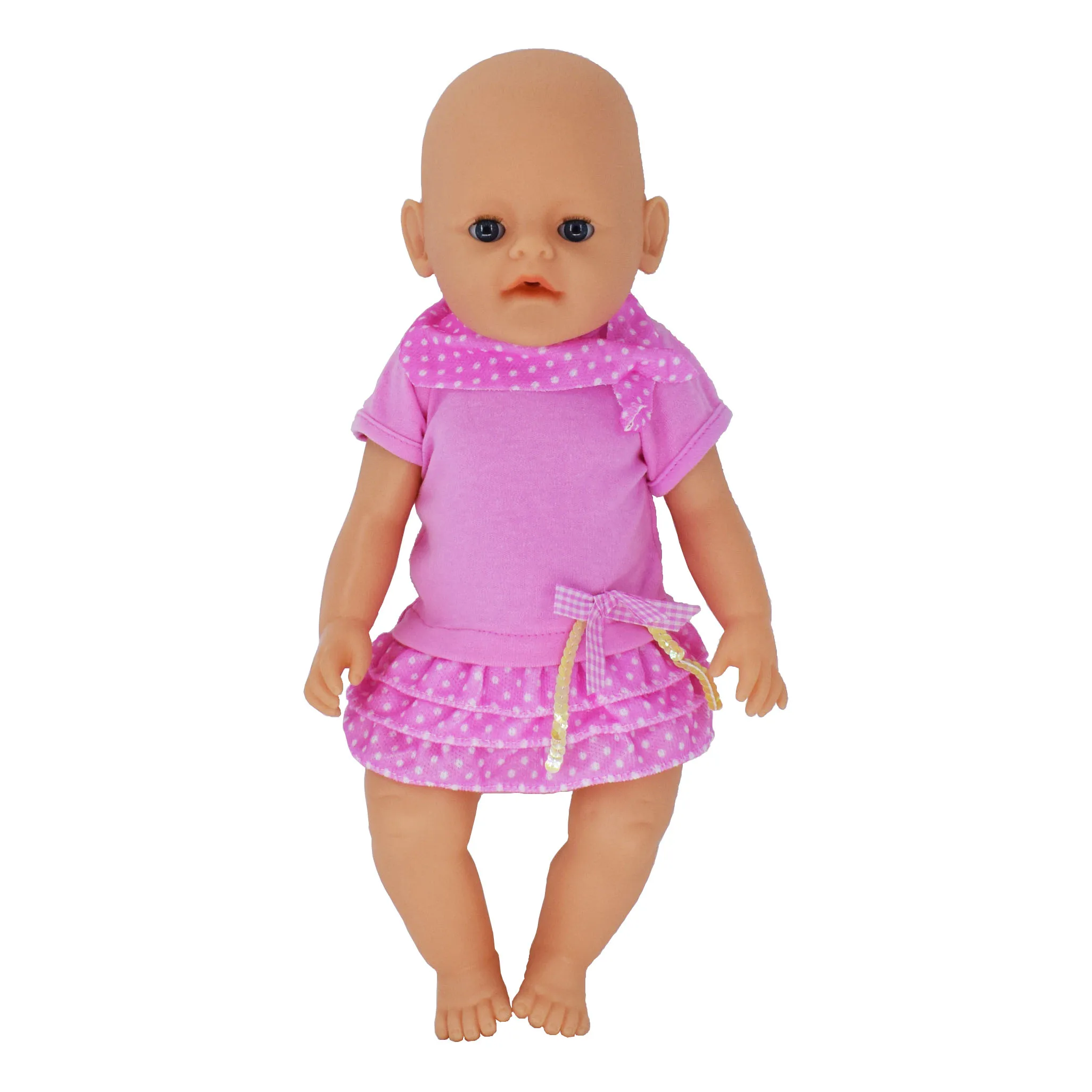 Fit for 43cm Baby Doll Clothes Pink Doll Clothes Good Quality Christmas