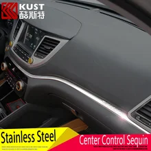 KUST Stainless Steel Center Control Panel Sequin Sticker For Hyundai For Tucson 2015 Control Panel Trim Cover For Tucson 2016