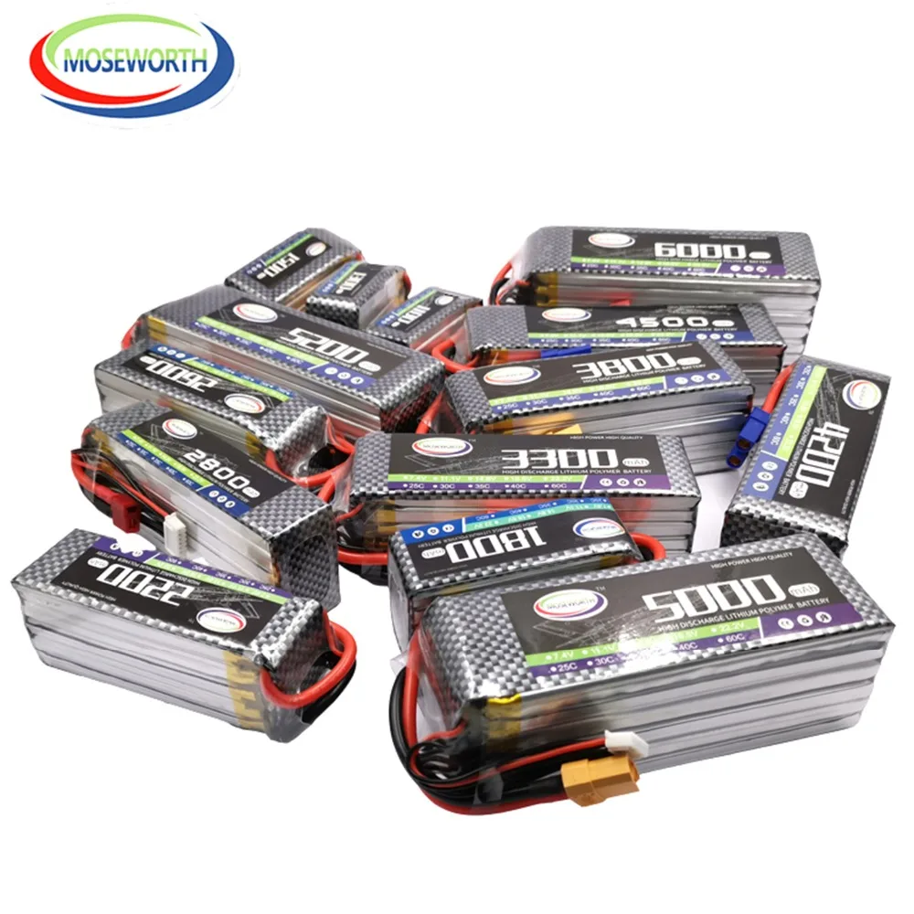 RC LiPo Battery 6S 22.2V 2200 2800 3300 3800 4200 5200 6000mAh 30C 40C 60C For RC Helicopter Aircraft Quadcopter Drone Batteries