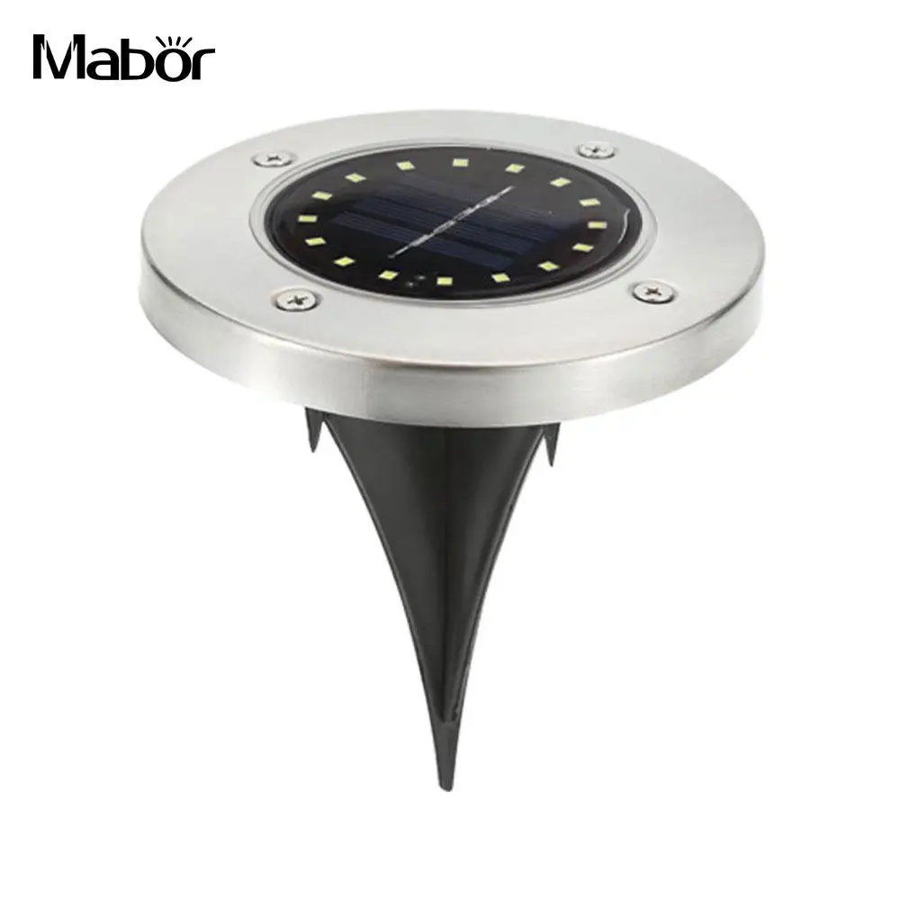 

Ground Lamp Outdoor Solar Power Disk Lights Gutter Home Durable Buried Light 16 LED Path Way Security Street
