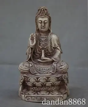 

christmas old tibet buddhism silver Namo vase Kwan-Yin GuanYin Bodhisattva buddha statue halloween