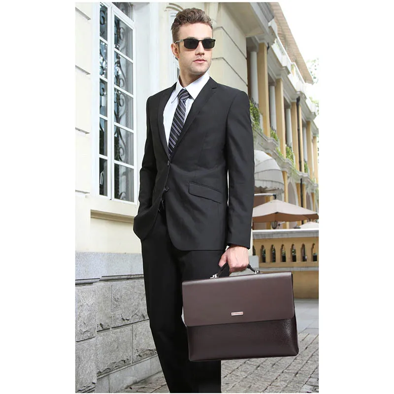 New Arrival Brand Business Men Briefcase PU Leather Laptop Briefcase Bag Male Shoulder Bag High Quality Retro Tote Men's Bag