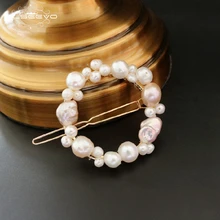 GLSEEVO, ручная работа, натуральный пресноводный жемчуг, круглый зажим для волос, круглые аксессуары для волос, свадебные украшения, Pince Cheveux Femme GH0005