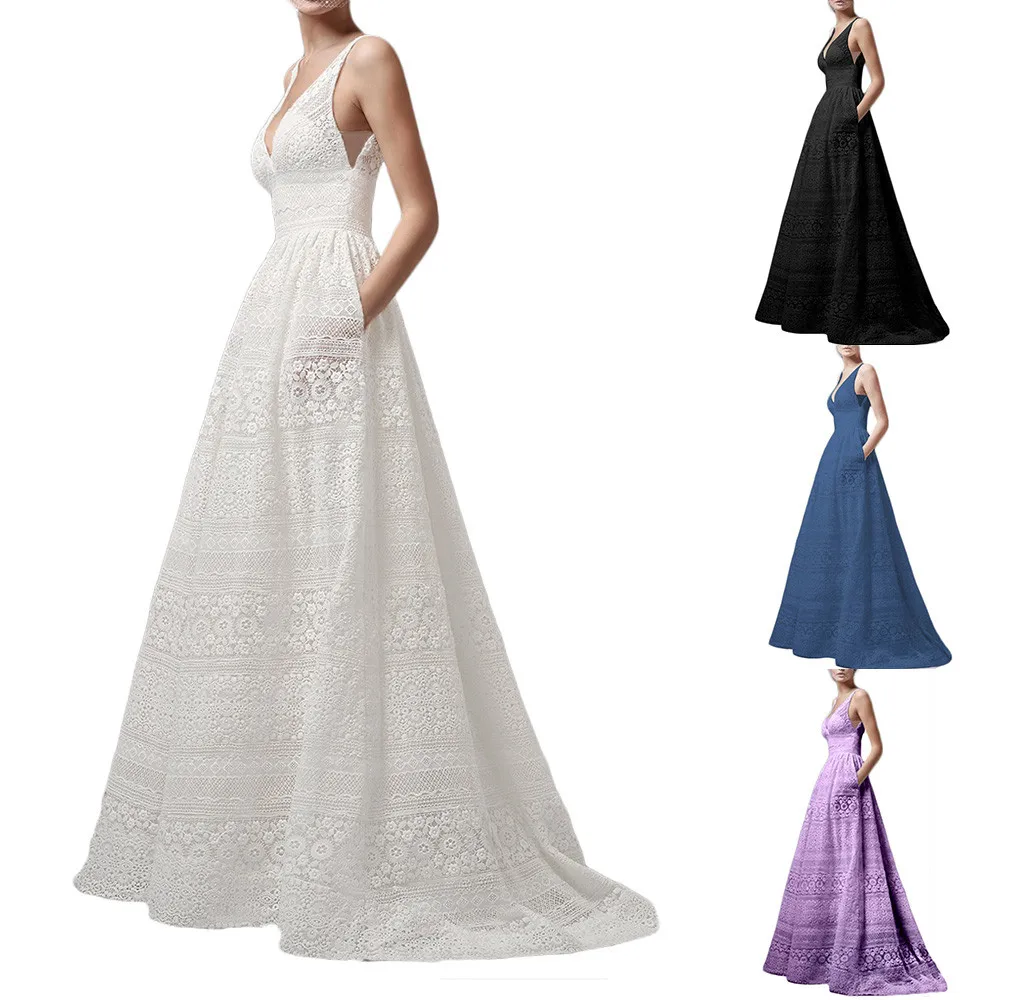 

S-5XL dresses woman party night Ladies Summer V-Neck Sleeveless Cutout High Waist Sexy Dress long dinner dresses