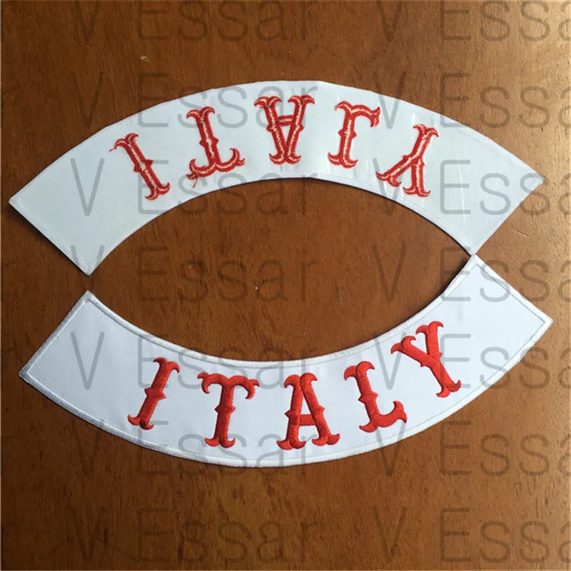 

Cloth Patches ITALY Custom Bottom Rocker Embroidery Patches for Jacket 30X7CM