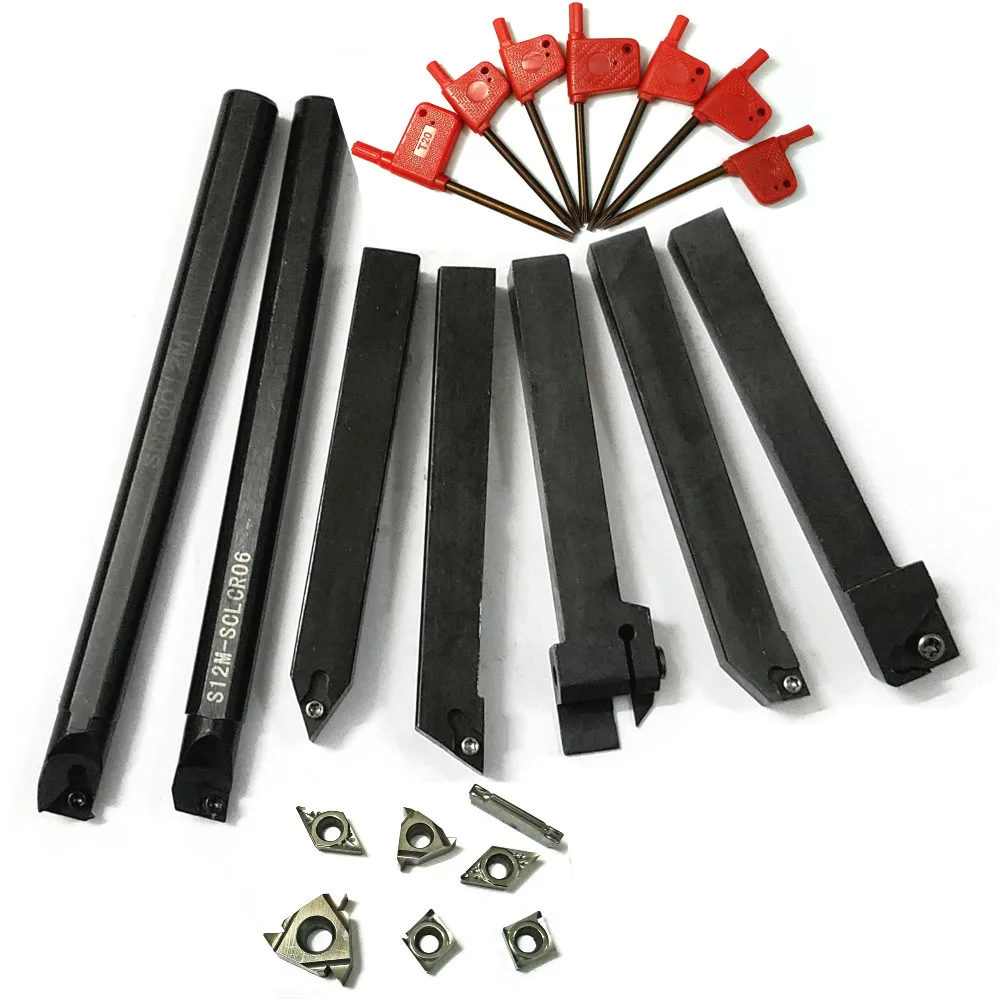 21pcs/set 12mm Shank Lathe Turning Tool Holder Boring Bar + Silver
