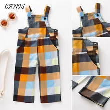 Клетчатый Детский комбинезон для маленьких девочек, штаны в шотландскую клетку, отдых, досуг, штаны на бретелях