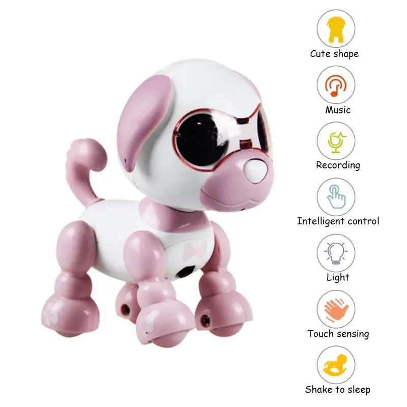 Робот игрушка для собак умный питомец электронные игрушки для собак Детские интерактивные Playmate интересные для детей 4 функции USB - Цвет: Розовый