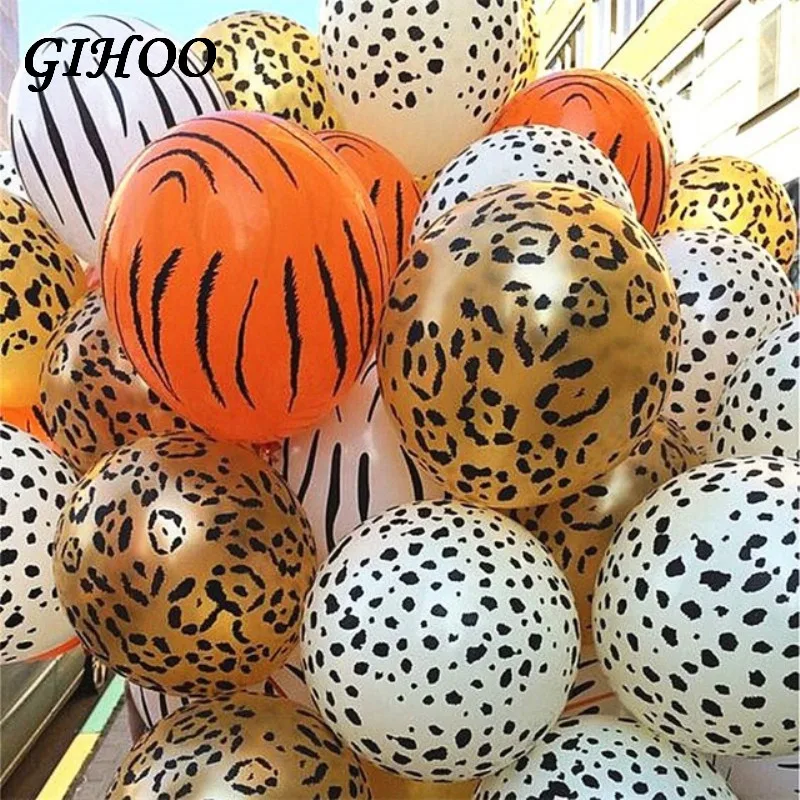 

GIHOO 10pcs 12inch Animal Latex Balloons Tiger Zebra Dog Leopard Birthday Party Jungle Theme Party Inflatable Globos KidS Toys