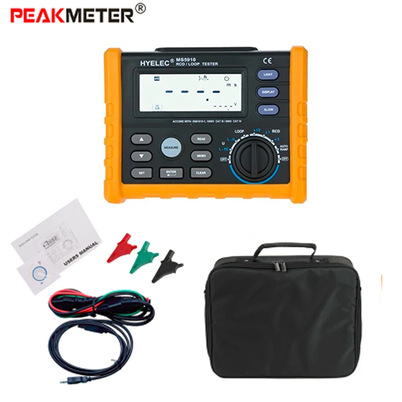 Цифровой тестер сопротивления петли PEAKMETER MS5910 5 ~ 2000 Ом мультиметр детектор