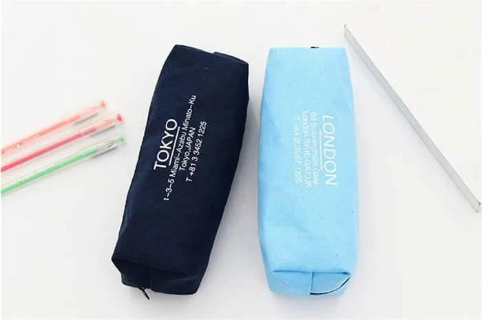 Kawaii London Paris Tokyo Denim Pencil Case Storage Organizer Pencilcase Pen Pouch School Supply Stationery Cosmetic Makeup Bag (7)