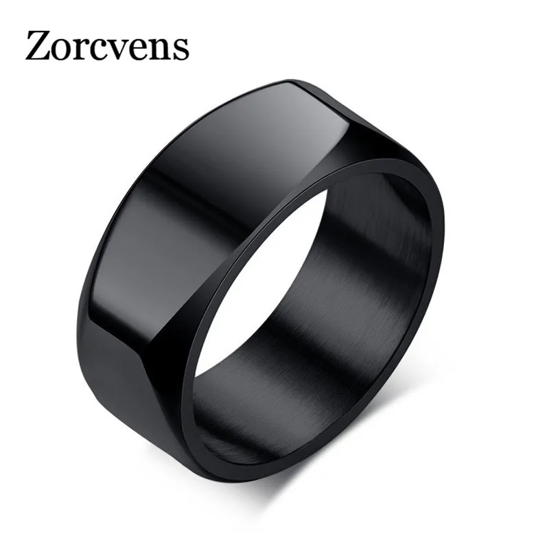 

ZORCVENS Mens Ring Punk Stainless Steel Basic Ring for Men Boy Cocktail Male Ceremony Jewelry