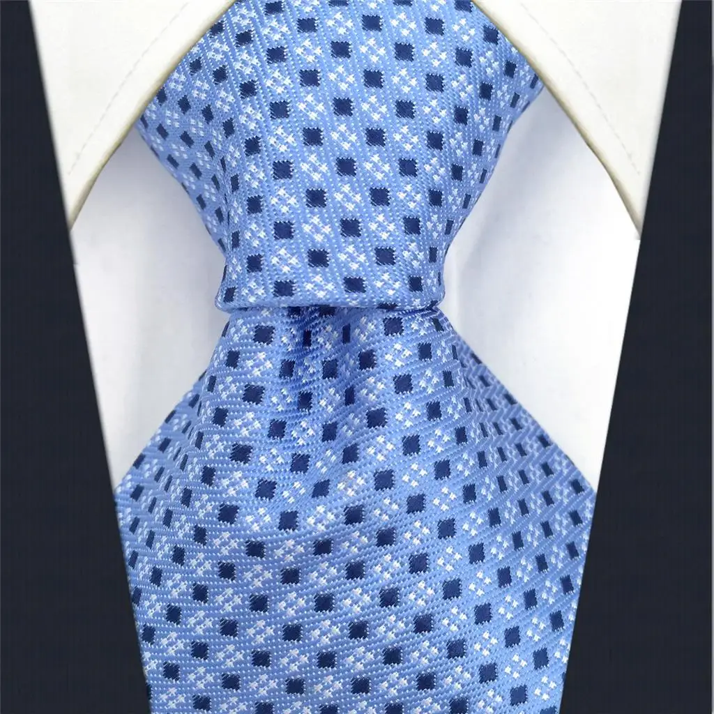 Silk Ties for Men Extra Long Neck Ties Paisley Solid Blue Stripesin