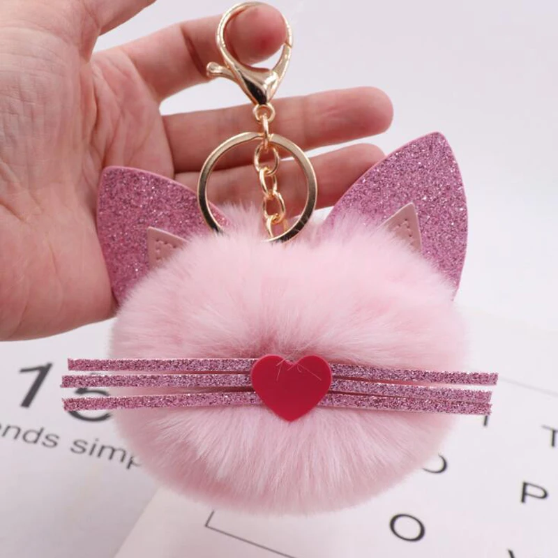 

12pcs/lot Baby Shower Party Favors Guest Giveaway Cute Cat with Heart Keychains Personalized Birthday Gift For Wedding Souvenir