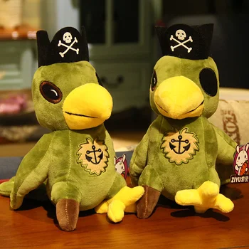

Candice guo! super cute plush toy funny cartoon pirate cap bird parrot soft stuffed doll decoration birthday Christmas gift 1pc