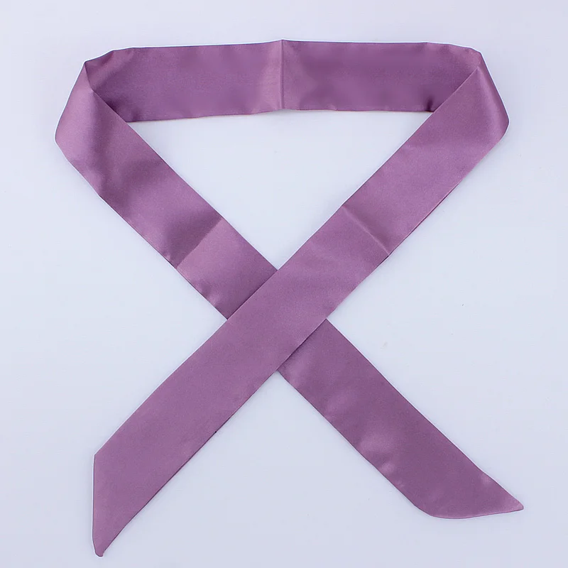30 цветов, женский шарф, модный однотонный шарф, узкая маленькая лента на голову, шарф с ручкой для волос, роскошный брендовый декоративный галстук - Цвет: D98 P purple