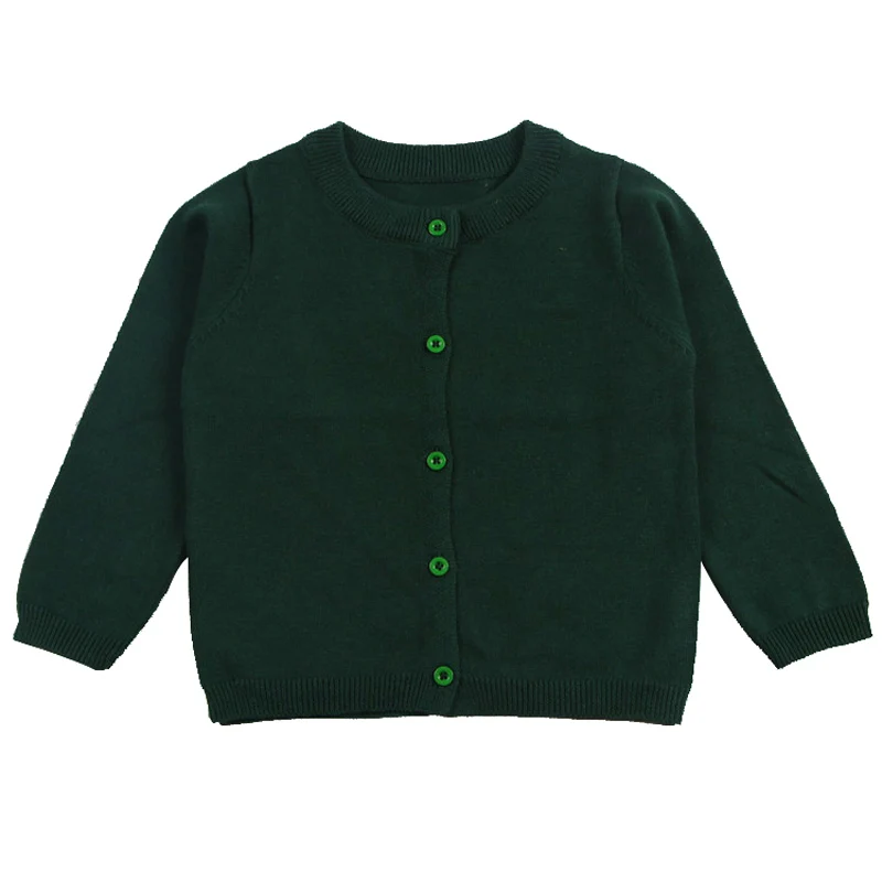 Осенний хлопковый свитер; Топ; одежда для маленьких детей; кардиган для маленьких мальчиков и девочек; вязаный кардиган для мальчиков и девочек; свитер; детская весенняя одежда - Цвет: Dark Green