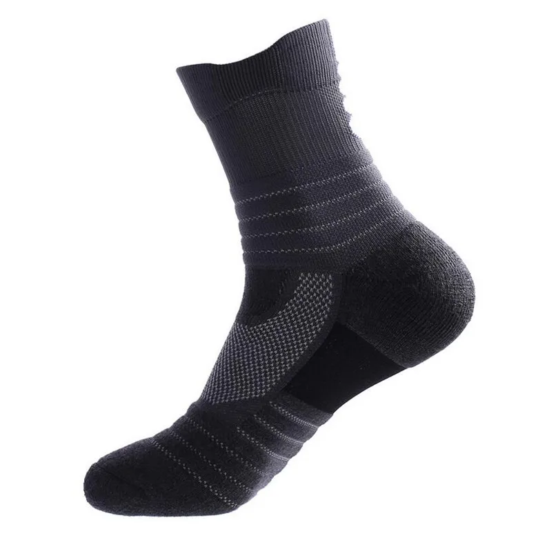 Q326 Black Gray DICHSKI высококачественные мужские носки амортизация удобные впитывающие пот скейтборд бег баскетбол футбол спорт велосипедные носки - Цвет: Q326 Black Gray