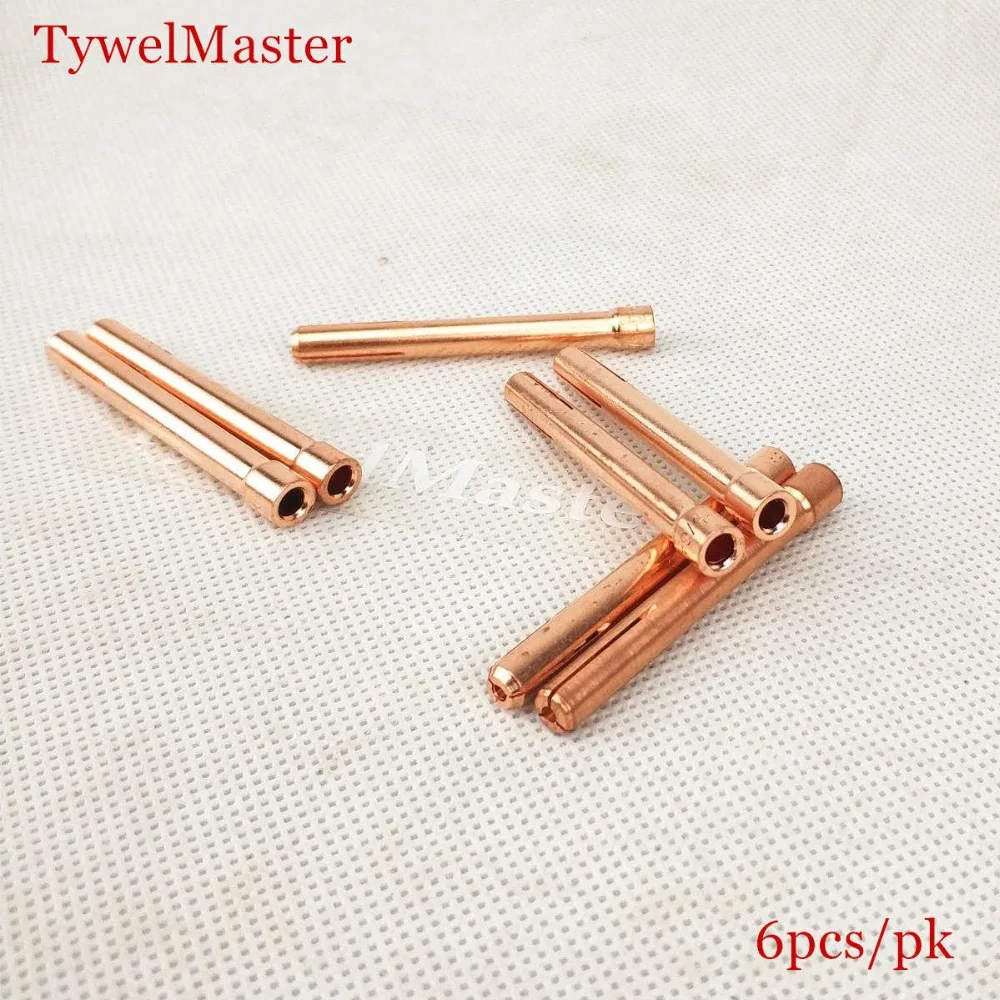 

Tungsten Electrode Collet 6pcs Tig Torch Consumables 1.0/1.6/2.0/2.4/3.0/3.2mm Collet for WP17 WP18 WP26 Tig Torch