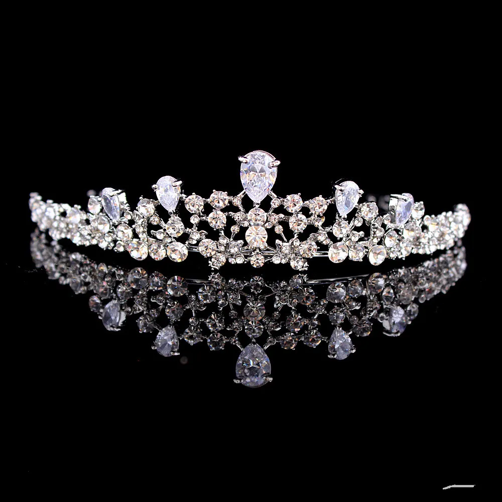 

Gorgeous Princess Junior Bridal Crowns Crystal Beaded Diadem Events Hair Accessories Headpieces Junior Princess Bride's Crown