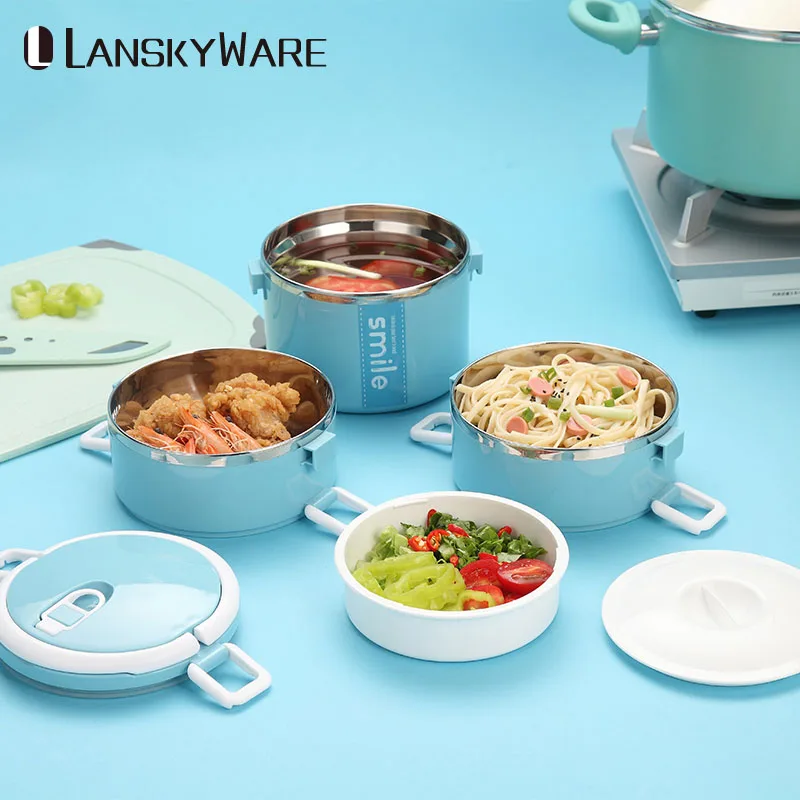 Stainless Steel Thermal Lunch Box Containers With Microwave Container Japanese Bento Lunch Box For Kids Fruits Food Containers