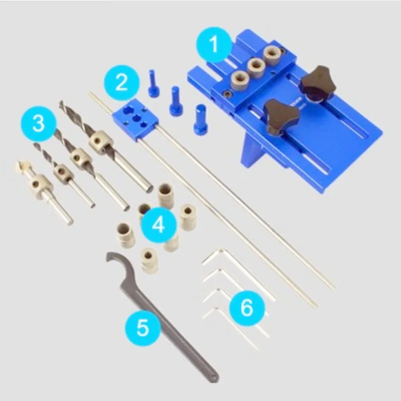 

Woodworking Joinery High Precision Dowel Jigs Kit 3 in 1 Drilling locator 08450 drilling guide kit Woodworking DIY tools