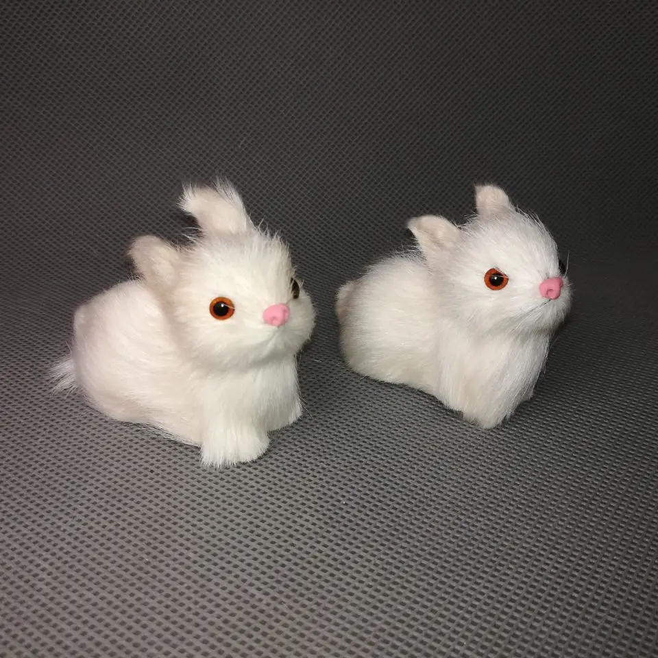 real life toy lovely mini rabbit about 7x5CM hard model,polyethylene