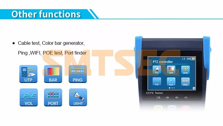 CCTV тестер, 3," TFT-LCD Дисплей, UTP тестер, контроллер PTZ, провод cableTracker, цифровой мультиметр(HVT-6223T