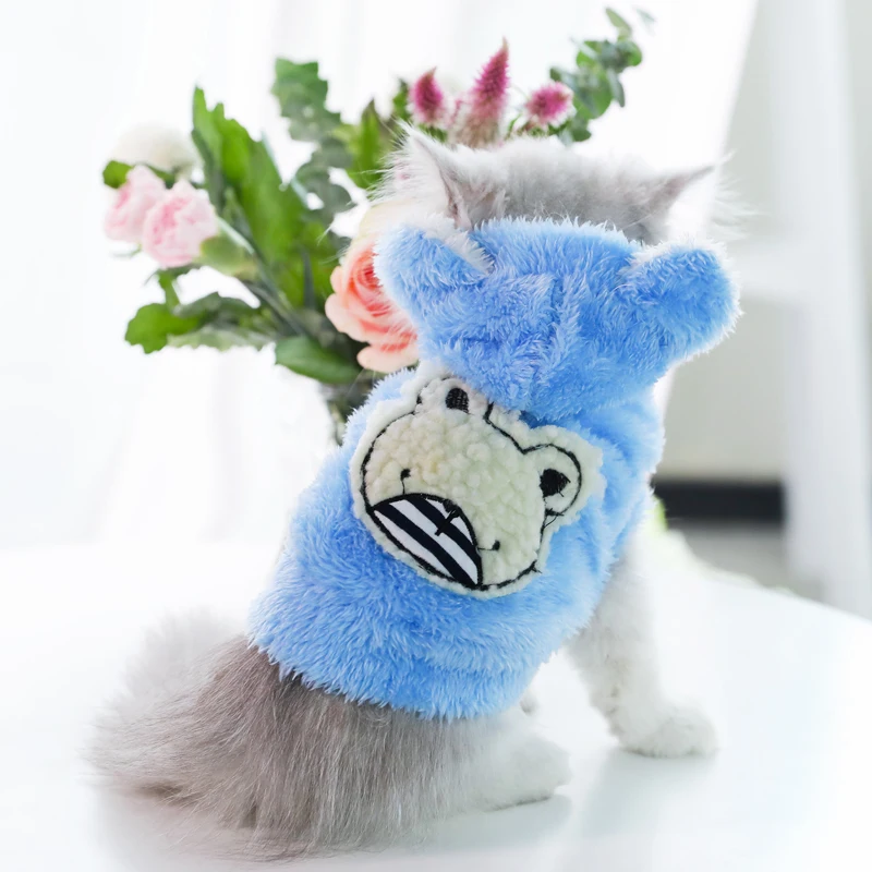 Hoopet Cat/одежда с рисунком медведя Пальто из высококачественной ткани Теплые