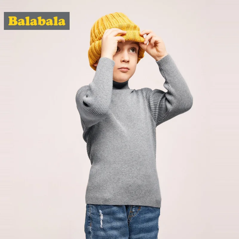 Balabala Toddler Boy Rib Knit Roll up Turtleneck Sweater Balabala Toddler Boy Rib Knit Roll up Turtleneck Sweater