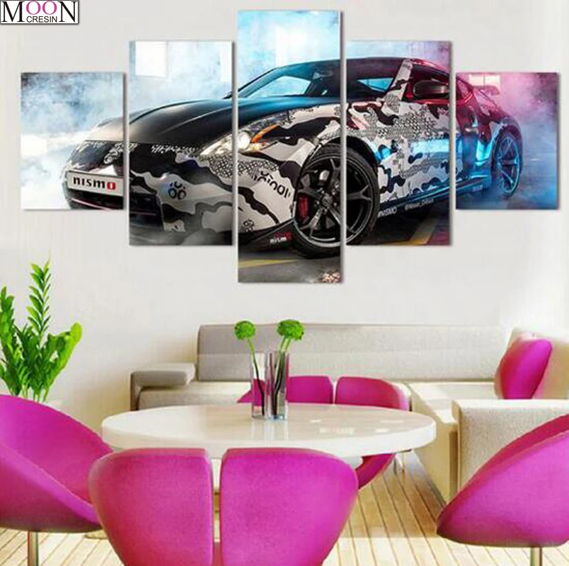

DIY Diamond Painting Cross Stitch Sport Car Triptych DIY Diamond Embroide Full Handmade Diamond Mosaic Decoration Needlework Kit