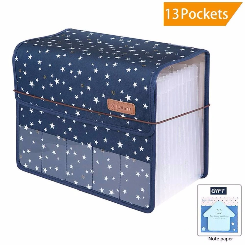 13 Pocket A4 Office Home Expanding File Box Folder Case Document Bag Organiser