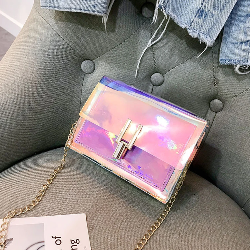 Женская сумка через плечо модная голографическая прозрачная сумка через плечо сумка-мессенджер на плечо сумка на цепочке Женская мода клатч