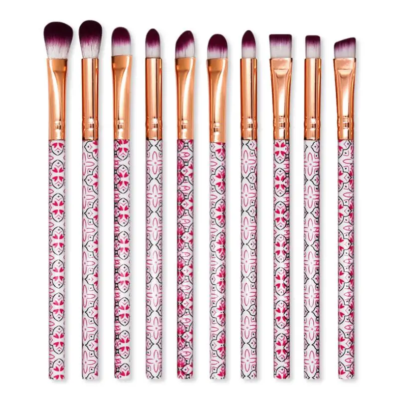

10pcs Makeup Brushes Eyeshadow Eyebrow Fine Lines Depict Patterns Lip Professional Eye Part Makeup Brush Set