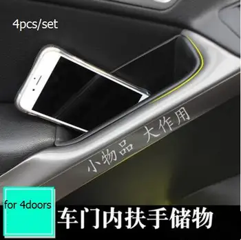 

4pcs/set Car-Styling Dedicated Modified Door handle Storage Box phone holder Tray Pallet Case For Volkswagen vw Tiguan 2010-2016