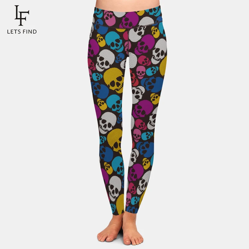 

LETSFIND Brand Fashion Hot Sale High Waist 3D Skull Print Women Leggings Plus Size Sexy Girl Black Leggings