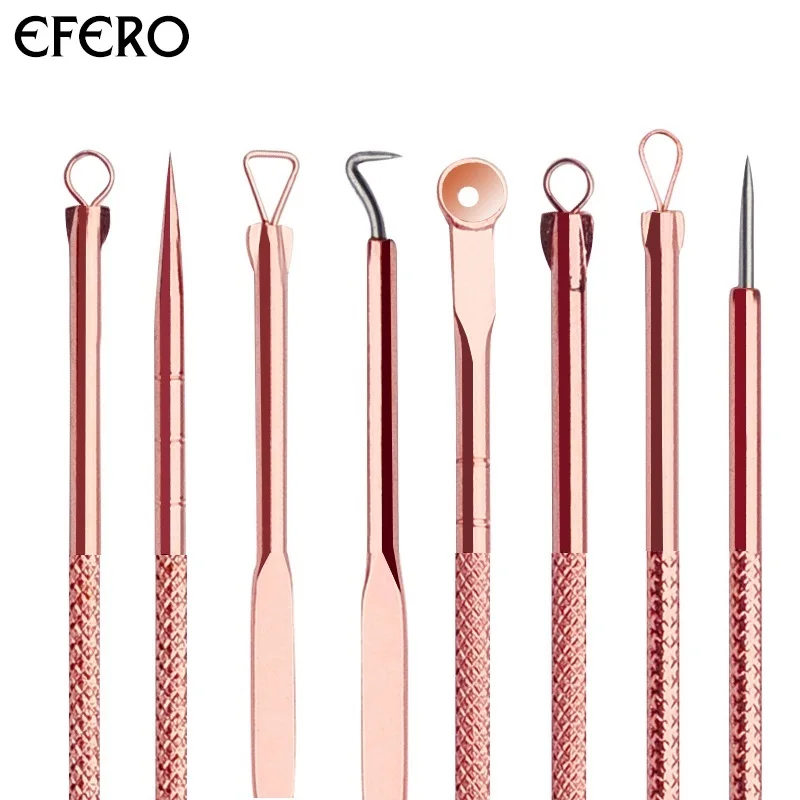 

4pcs/set Rose Gold Acne Blackhead Removal Needles Comedo Machine Set Blackhead Extractor Comedone Acne Blemish Extractor Remover