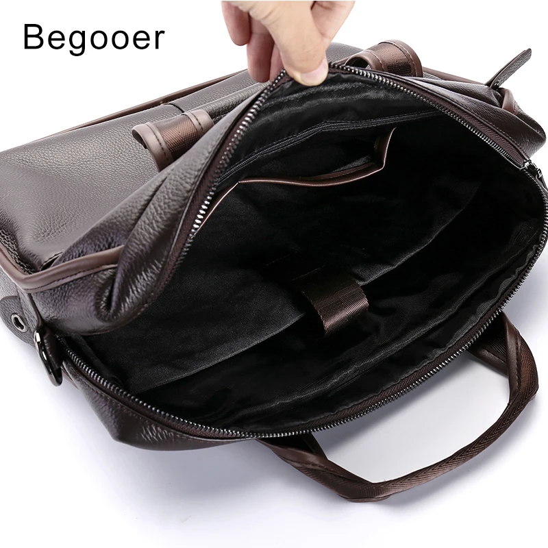 Begooer Cow Genuine Leather Bag Business Men Bags Laptop Tote Briefcases Crossbody bags Shoulder Handbag Men's Messenger Bag Begooer Cow Genuine Leather Bag Business Men Bags Laptop Tote Briefcases Crossbody bags Shoulder Handbag Men's Messenger Bag