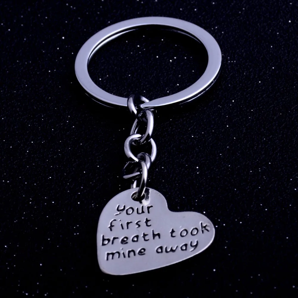 You First Breath Took Mine Away Love Heart Charms Keychain Lovers Couples Key Chain Gifts For Family Friends Keyring Jewelry New | Украшения