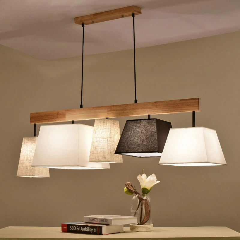 luces colgantes de tela modernas y elegantes lampadario barra cocina iluminacion comedor 081