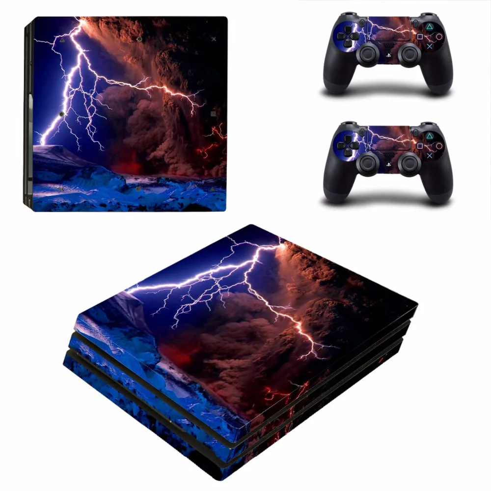 fantasy lightning autocollant en vinyle pour console playstation pro et contrôleurs sony