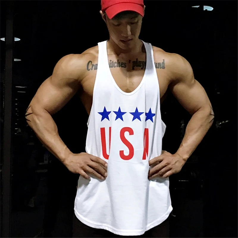

New Muscle Men Tank top Gyms Workout Fitness Bodybuilding sleeveless shirt Male Cotton clothing Casual Singlet vest Undershirt