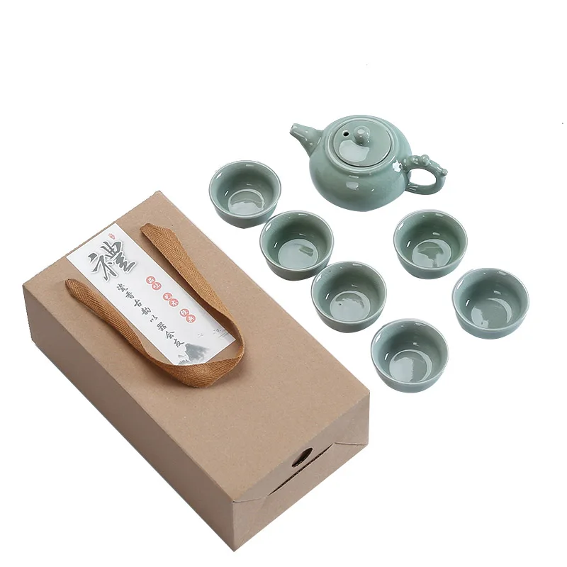 High quality Ge Kiln Kungfu Tea set,China tea set,Kung Fu Tea Cup,Travel Tea Pot Chinese Porcelain Teacup Set Drinkware Gift