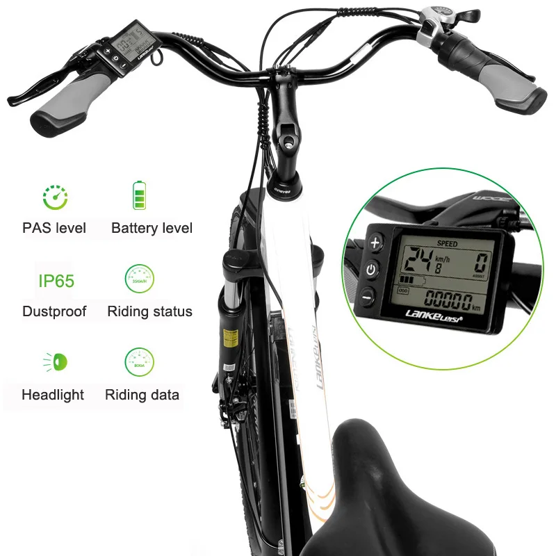 Pard3.0 26 Inch Lady City Bike, 36V 300W Electric Bicycle, With LCD Display, Pedal Assisted E-bike, 7 Speed Derailleur