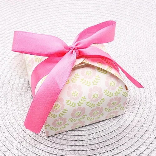 Pink flower 50 шт. 7,5x7,5x6 см Свадебная коробка конфет в горошек коробка для упаковки печенья точечный подарок для конфет детский душ коробка конфет набор для домашней вечеринки - Цвет: Pink flower