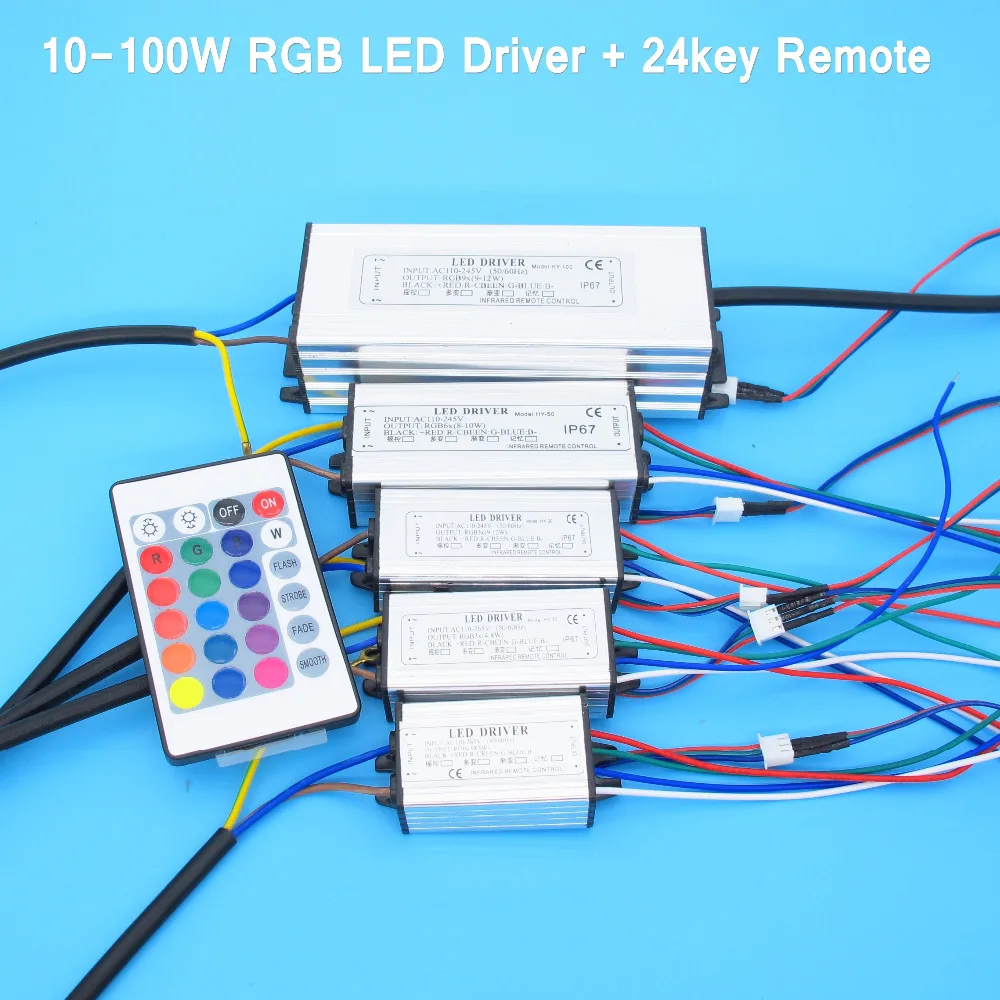 50W RGB High Power LED Light Lamp Panel w 50W High Power RGB LED Driver AC90-265 