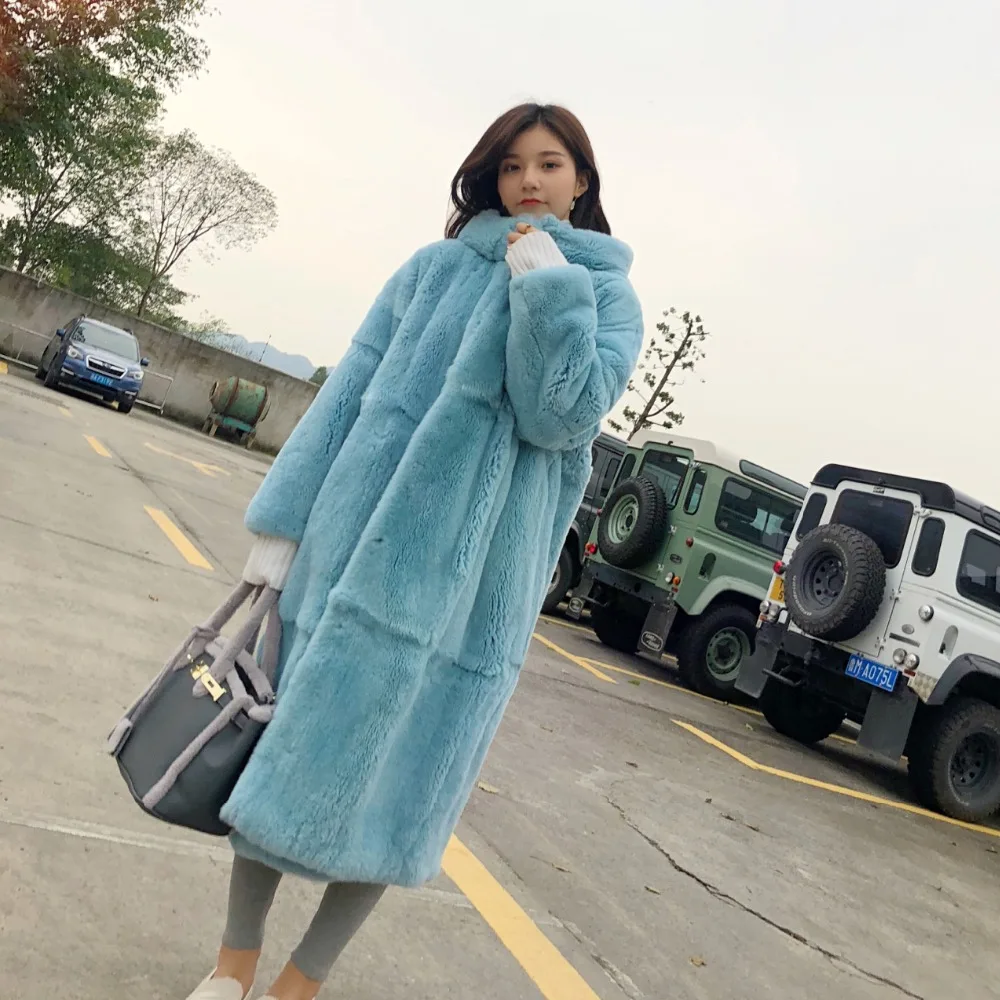 Or Soft Npi 90122d Fourrure De Naturel Mode Conception Touch Lapin Femmes Veste Lâche Rex Ciel pu Hiver Réel Chaude D'hiver Manteau Épaisse TAUHnqOH