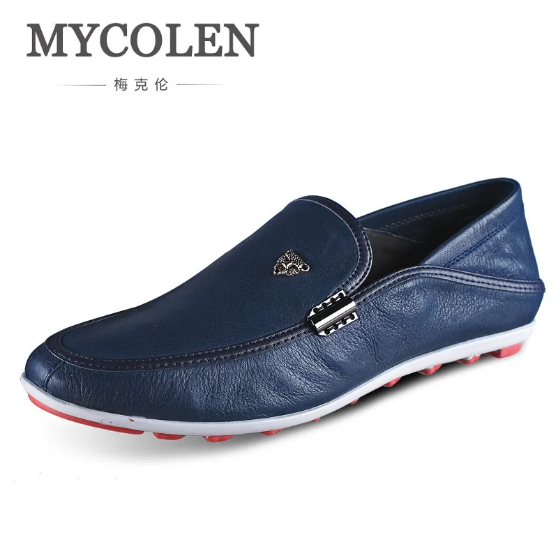 

MYCOLEN Spring Men Soft Leather Loafers Male Casual Shoes Genuine Leather Moccasin Flat Driving Shoe Luxury Brand Schoenen